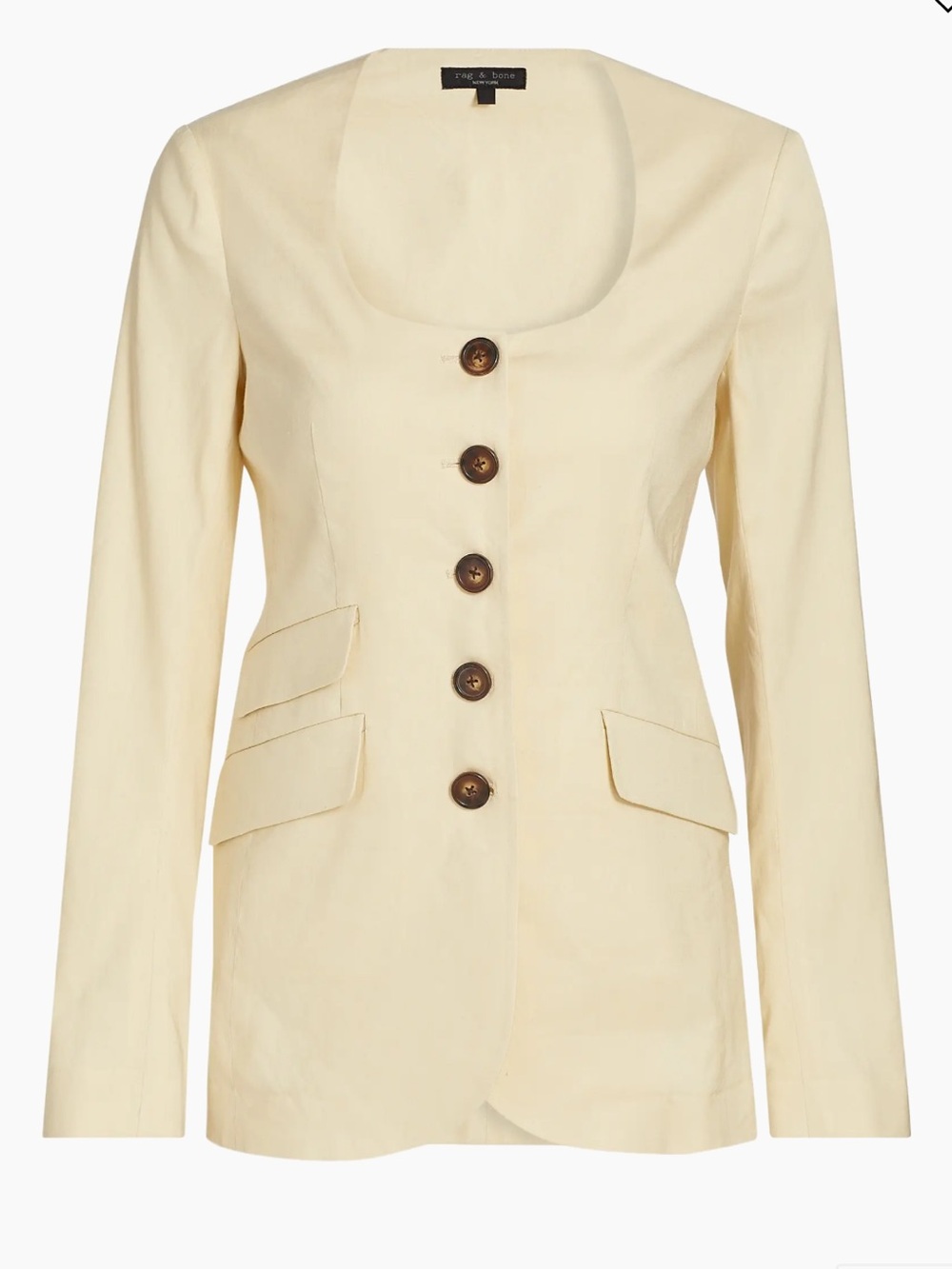 New Rag & Bone Roslyn linen tan blazer size 10